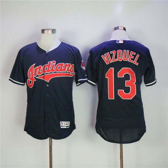 Men Cleveland Indians #13 Vizquel Blue Elite MLB Jerseys->cleveland indians->MLB Jersey